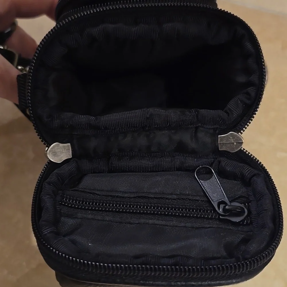 C Icon Black Faux Leather Camera Bag With Strap, Bag & Strap ONLY